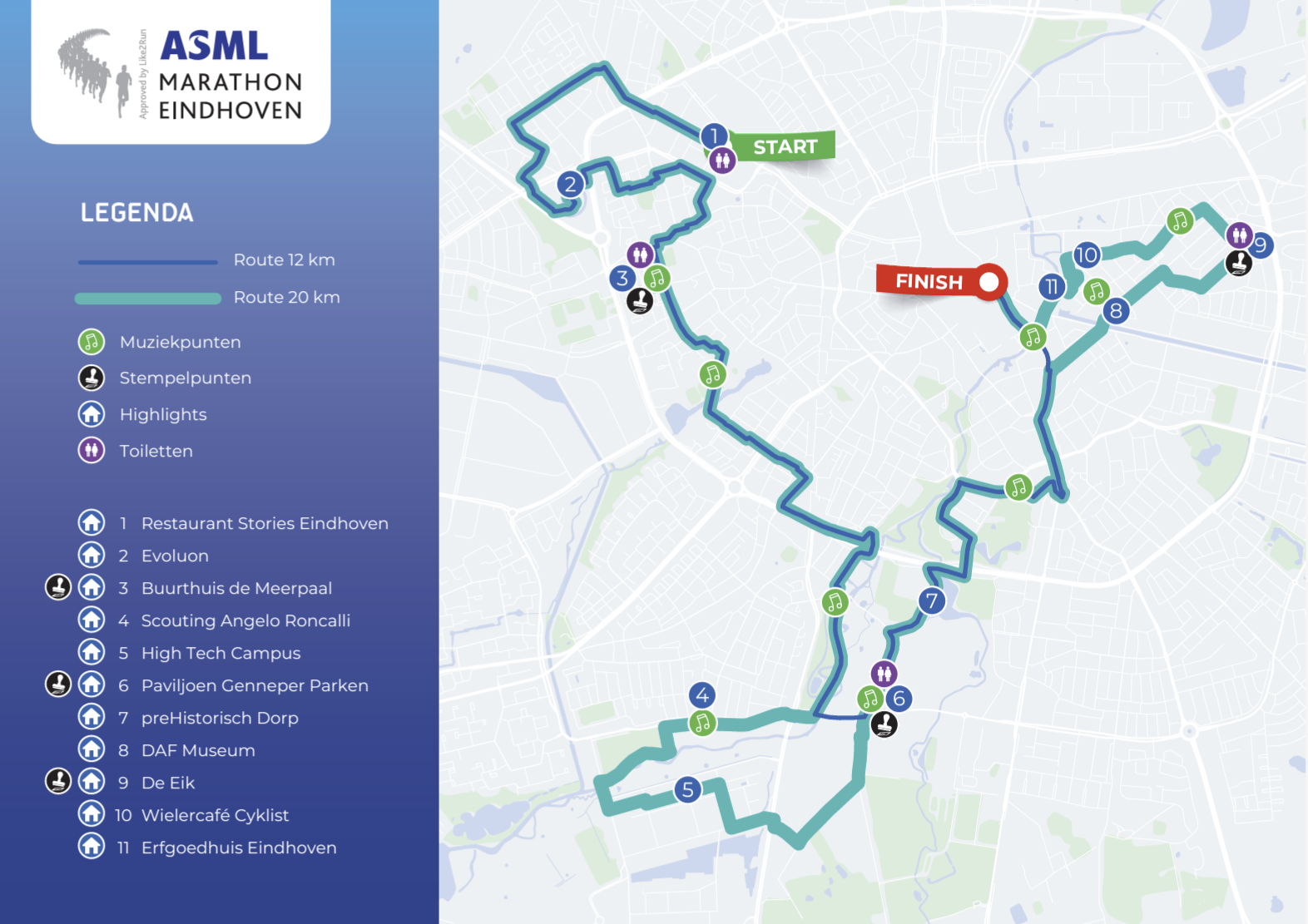 Parcours ASML Marathon Eindhoven